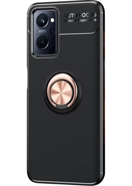 Oppo A96 4g Kılıf Kickstand Ring Holder Siyah Rose fiyatları