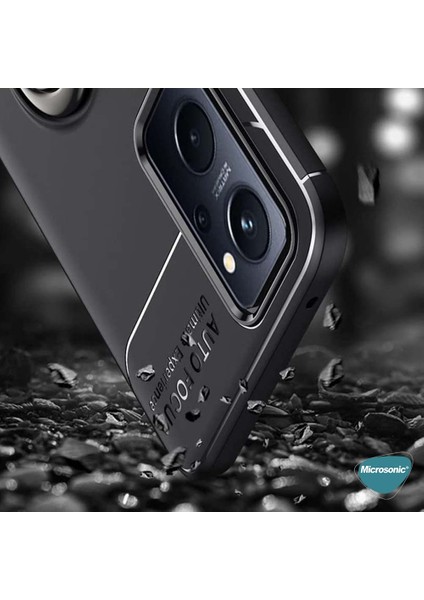 Oppo A96 4g Kılıf Kickstand Ring Holder Siyah Rose fırsatları