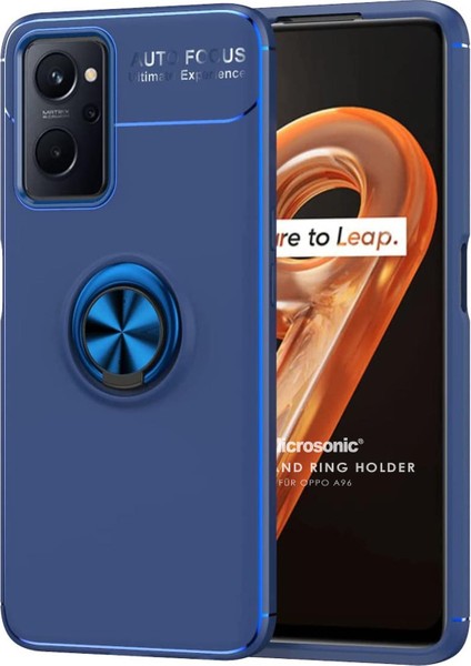 Oppo A96 4g Kılıf Kickstand Ring Holder Lacivert