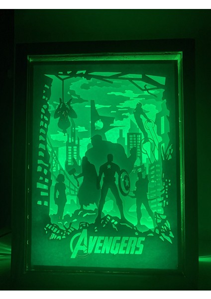 3D Gece Lambası    Gölge Kutusu Avengers 1