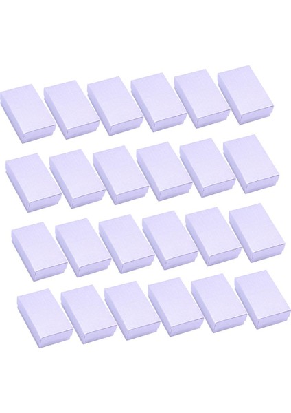 24X Renkli Keten Kağıt Kutusu Kadife Takı Kılıfı Konteyner Hediyeler Kutusu Silvery (Yurt Dışından) modelleri