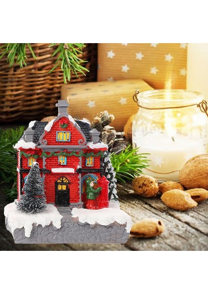 Minyatür Noel Dollhouse Animasyonlu Köy Seti Ev Dekorasyonu Yeşil Elbise ile Festivali Için (Yurt Dışından)