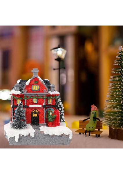 Minyatür Noel Dollhouse Animasyonlu Köy Seti Ev Dekorasyonu Yeşil Elbise ile Festivali Için (Yurt Dışından)