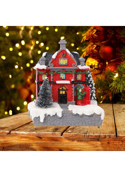 Minyatür Noel Dollhouse Animasyonlu Köy Seti Ev Dekorasyonu Yeşil Elbise ile Festivali Için (Yurt Dışından)