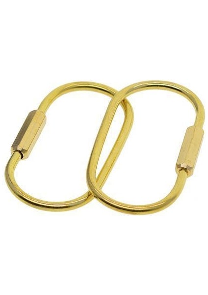 3x 2 Parça Dayanıklı Pirinç Vida Kilidi Klip Anahtarlık Anahtarlık (Yurt Dışından)