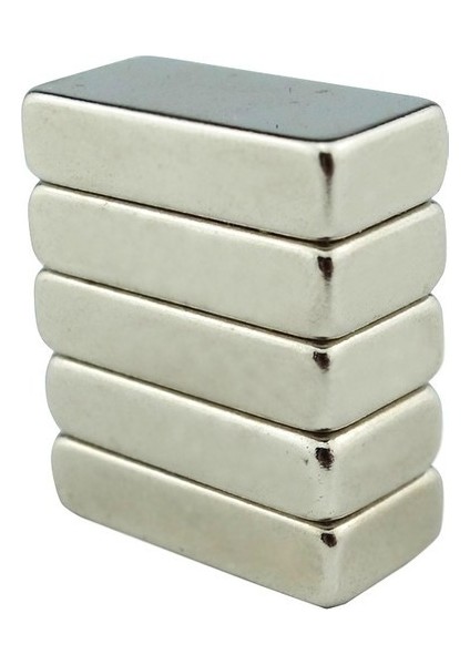 Neodyum Mıknatıs - 20X10X5 mm - Nikel Kaplama, N35 Kalite 10 Adet fiyatları