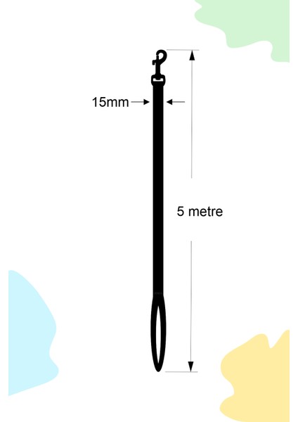 Pet's Go Eğitim Kayışı Renkli Uzun Iz Takip ve Çalışma 5 Metre