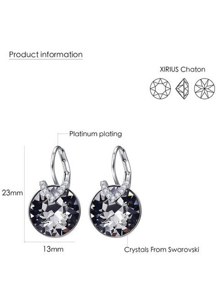 Swarovski'den Kristaller Yuvarlak Bella V Kadın Saplama Küpe (Yurt Dışından)