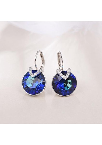 Swarovski'den Kristaller Yuvarlak Bella V Kadın Saplama Küpe (Yurt Dışından)