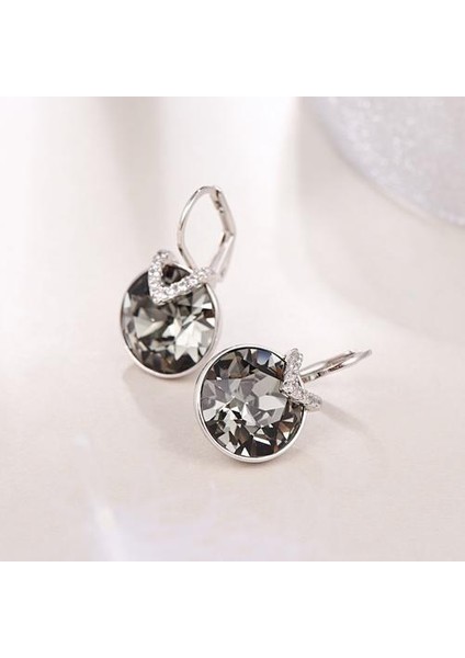 Swarovski'den Kristaller Yuvarlak Bella V Kadın Saplama Küpe (Yurt Dışından)