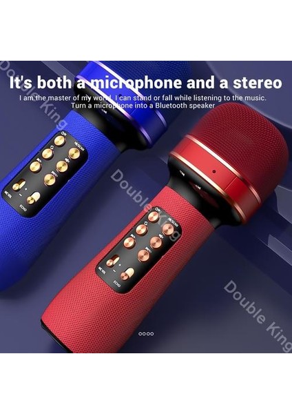 Bluetooth El Mikrofon Karaoke Ios Android Akıllı Tv Sistemi Için Çift Hoparlör Mıc Singing Mikrofonlar (Yurt Dışından)
