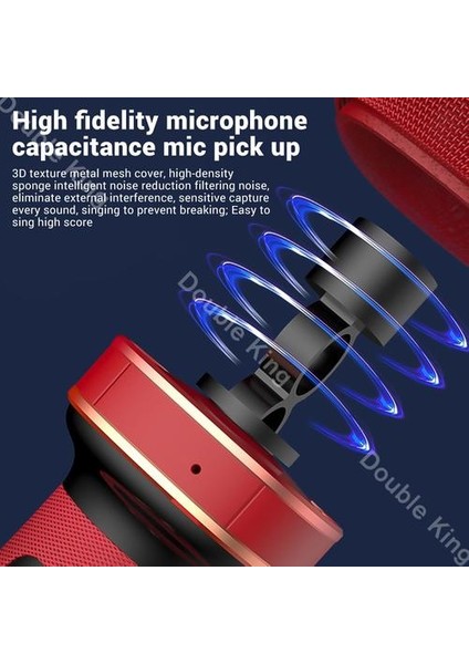 Bluetooth El Mikrofon Karaoke Ios Android Akıllı Tv Sistemi Için Çift Hoparlör Mıc Singing Mikrofonlar (Yurt Dışından)