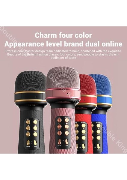 Bluetooth El Mikrofon Karaoke Ios Android Akıllı Tv Sistemi Için Çift Hoparlör Mıc Singing Mikrofonlar (Yurt Dışından)