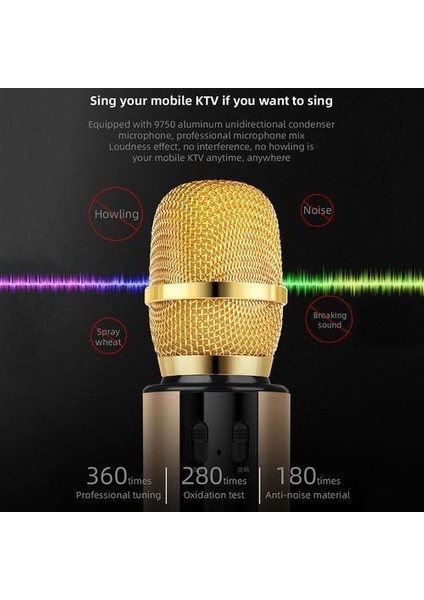 Taşınabilir Bluetooth Karaoke Mikrofon Kablosuz Profesyonel Mic Ev Ktv El Mikrofon Singing Kaydedici iPhone iPad Için Mikrofonlar (Yurt Dışından)