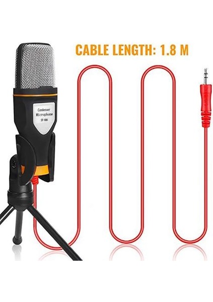 Kondenser Mikrofon 3.5mm Fiş Ev Stereo Mic Masaüstü Tripod Için Pc Video Skype Sohbet Oyun Podcast Kayıt Mikrofonlar (Yurt Dışından)