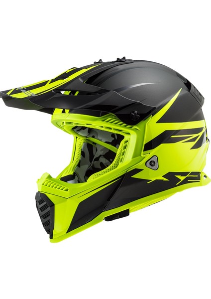 Fast Evo Roar Mat Siyah-Neon Sarı Kask (Yeni Sezon)
