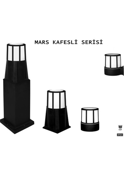 Mars Aplik Sensörlü Kafesli Bahçe Lambaları Duvar Aplik Set Üstü Bahçe Lambası Zita