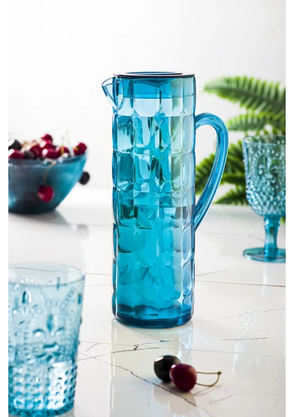 EW's Kitchenware Arkilik Allegra 1,5 Lt Aquamarin Sürahi (Buzdolabı Kapak Rafına Sığar)