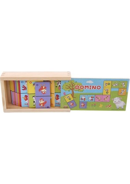 Çocuk Biliş Ahşap Hayvan Domino Solitaire Erken Eğitim Bilmecenin Bebek Jigsaw Kurulu Oyunu (Yurt Dışından)