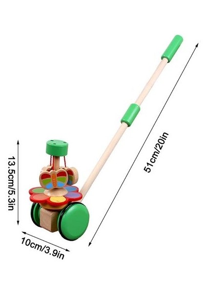 Ahşap Push Çekme Etkinliği Yürüyüş Oyuncak Toddlers 18 Ay 6 Yaşında Çocuklar Paskalya Süslemeleri Ev Çocuk Oyuncakları Için | Renk ve şekil (Yeşil) (Yurt Dışından)