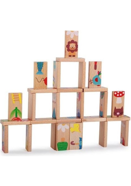 Ahşap Hayvan Eşleştirme Oyunu Montessori Eğitim Jielong Domino Kayın Jigsaw Yapı Taşları Çocuk Aydınlanma Oyuncak Hediyeler | Domino (Yurt Dışından)