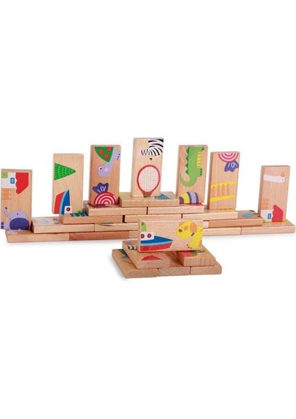 Ahşap Hayvan Eşleştirme Oyunu Montessori Eğitim Jielong Domino Kayın Jigsaw Yapı Taşları Çocuk Aydınlanma Oyuncak Hediyeler | Domino (Yurt Dışından)