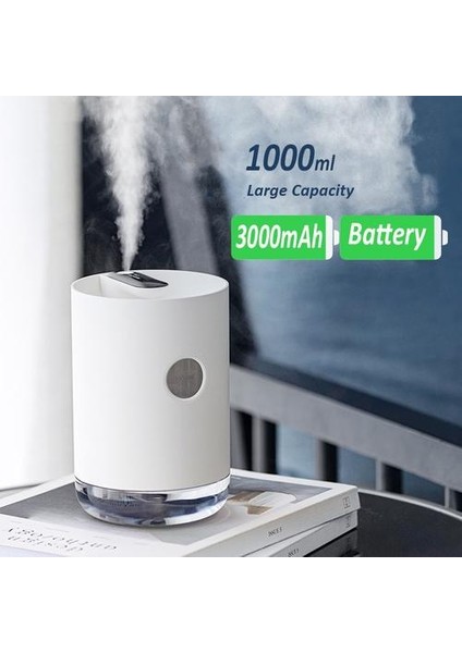 1l Hava Nemlendirici USB Ultrasonik Serin Mist Maker Aroma Difusor 3000MAH (Yurt Dışından)