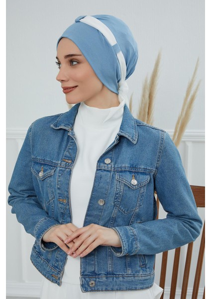 Şifon Kuşaklı Penye Bone,b-24