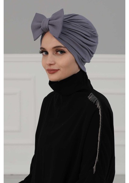 Ayşe Tasarım Kelebek Penye Bone,krem,b-27