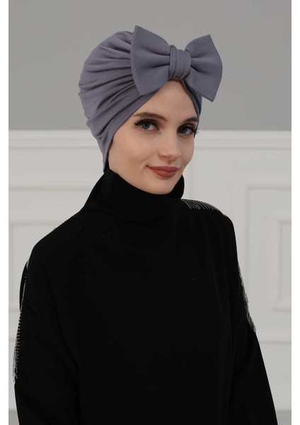 Ayşe Tasarım Kelebek Penye Bone,krem,b-27