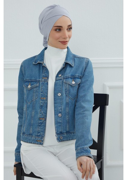 Ayşe Tasarım Kuşaklı Penye Bone,mor,b-31