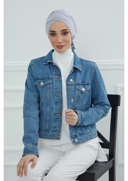 Ayşe Tasarım Kuşaklı Penye Bone,mor,b-31