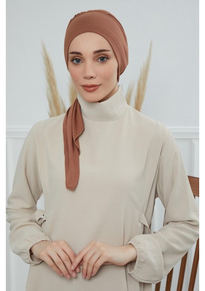 Kuşaklı Penye Bone,pudra,b-49
