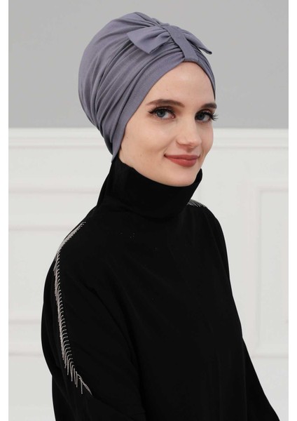 Ayşe Tasarım Önden Fiyonklu Bone,krem,b-7 modelleri