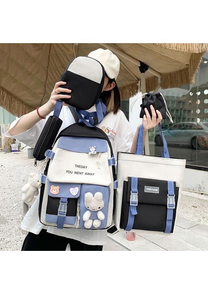 Wizmy Yeni Ortaokul Okul Çantası Rahat Naylon Renk Eşleştirme Sırt Çantası Sevimli Kız Büyük Kapasiteli Sırt Çantası (Yurt Dışından) fiyatları