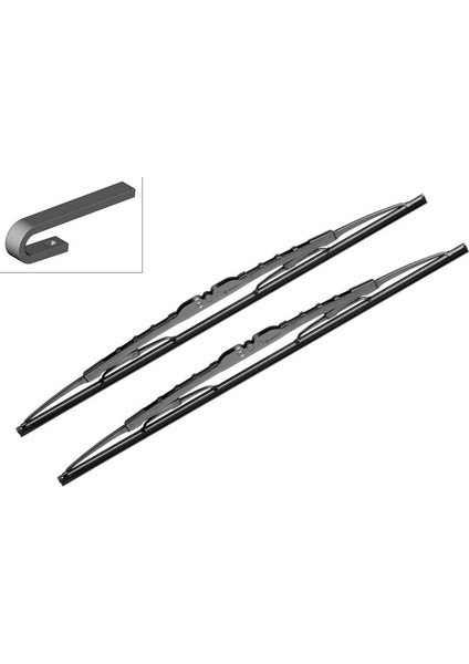 Silecek Süpürgesi 500C 500MM/500MM Telli Tip Eco Takim [ Universal ] Nrmsa