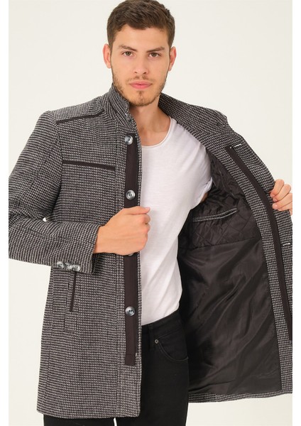 PLT8369 Dewberry Palto-Siyah-Gri