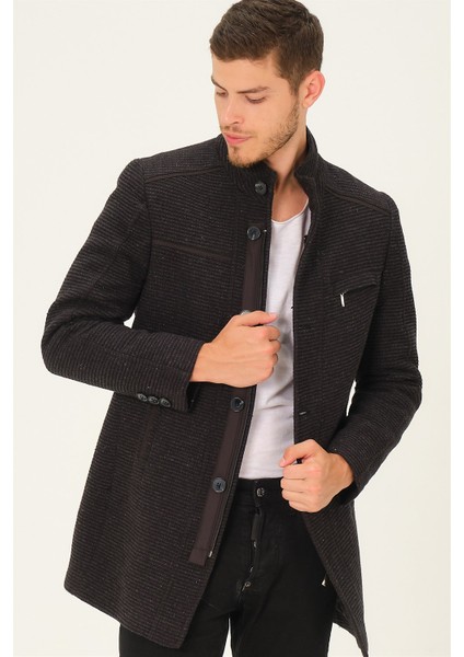 PLT8369 Dewberry Palto-Desenli Siyah fırsatları