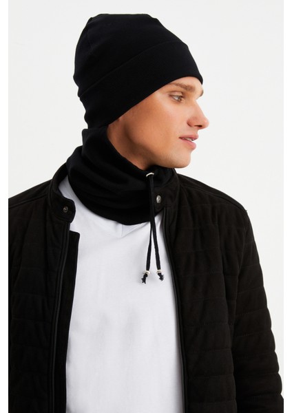 Siyah Erkek Balıkçı Style Pamuklu Kaşkorse, Terletmez, Ultra Hafif, Yumuşak Bere Boyunluk Takım modelleri