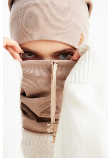 Sütlü Kahve Kadın Pamuklu Kaşkorse, Terletmez, Ultra Hafif ve Yumuşak Bere Boyunluk Takım modelleri