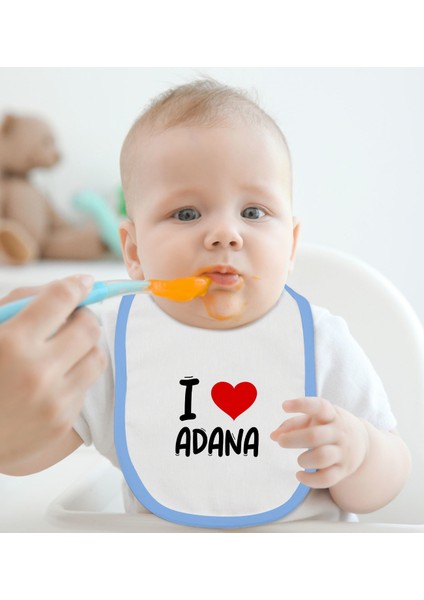 Kids I Love Adana Tasarımlı Mavi Bebek Mama Önlüğü - Model 1 fiyatları