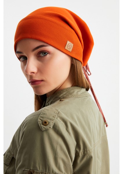 Kiremit Kadın Pamuklu Kaşkorse, Terletmez, Ultra Hafif ve Yumuşak Ipli Şapka Bere