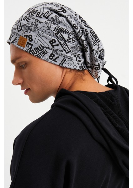 Gri Desen Erkek 4 Mevsim Pamuklu, Esnek, Ultra Yumuşak Hafif, Terletmez, Ip Detaylı Penye Şapka