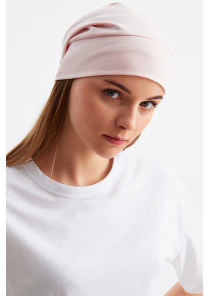 Pudra Kadın 4 Mevsim Pamuklu, Esnek, Ultra Yumuşak Hafif, Terletmez, Ip Detaylı Penye Şapka modelleri