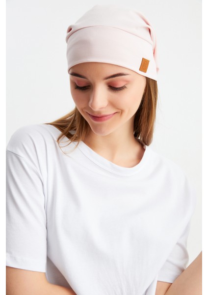 Pudra Kadın 4 Mevsim Pamuklu, Esnek, Ultra Yumuşak Hafif, Terletmez, Ip Detaylı Penye Şapka fırsatları