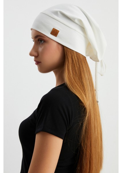 Beyaz Kadın 4 Mevsim Pamuklu, Esnek, Ultra Yumuşak Hafif, Terletmez, Ip Detaylı Penye Şapka fiyatları
