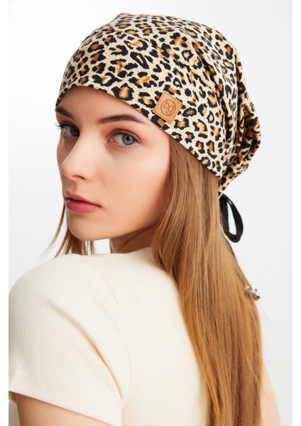 Leopar Kadın 4 Mevsim Pamuklu, Esnek, Ultra Yumuşak Hafif, Terletmez, Ip Detaylı Penye Şapka