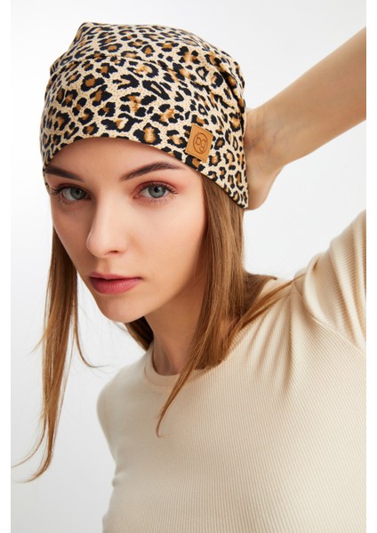 Leopar Kadın 4 Mevsim Pamuklu, Esnek, Ultra Yumuşak Hafif, Terletmez, Ip Detaylı Penye Şapka modelleri