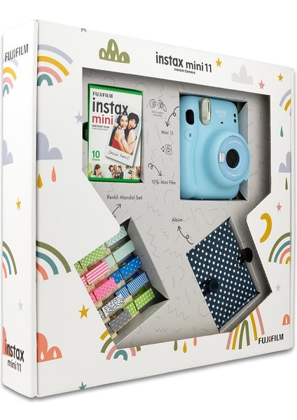 Fujıfılm - Instax Mini 11 Akordiyon Albüm ve Mandallı Mavi Box fırsatları