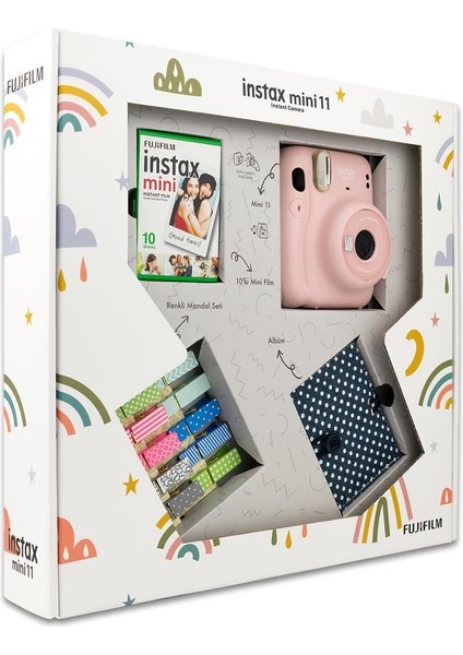 Fujıfılm - Instax Mini 11 Akordiyon Albüm ve Mandallı Pembe Box fırsatları
